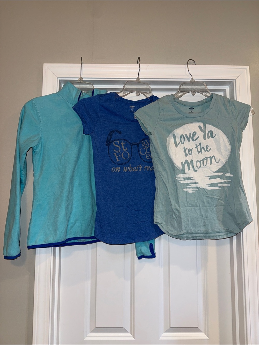 Old Navy Girls Blue Teal & Navy Tops - 3 Pack